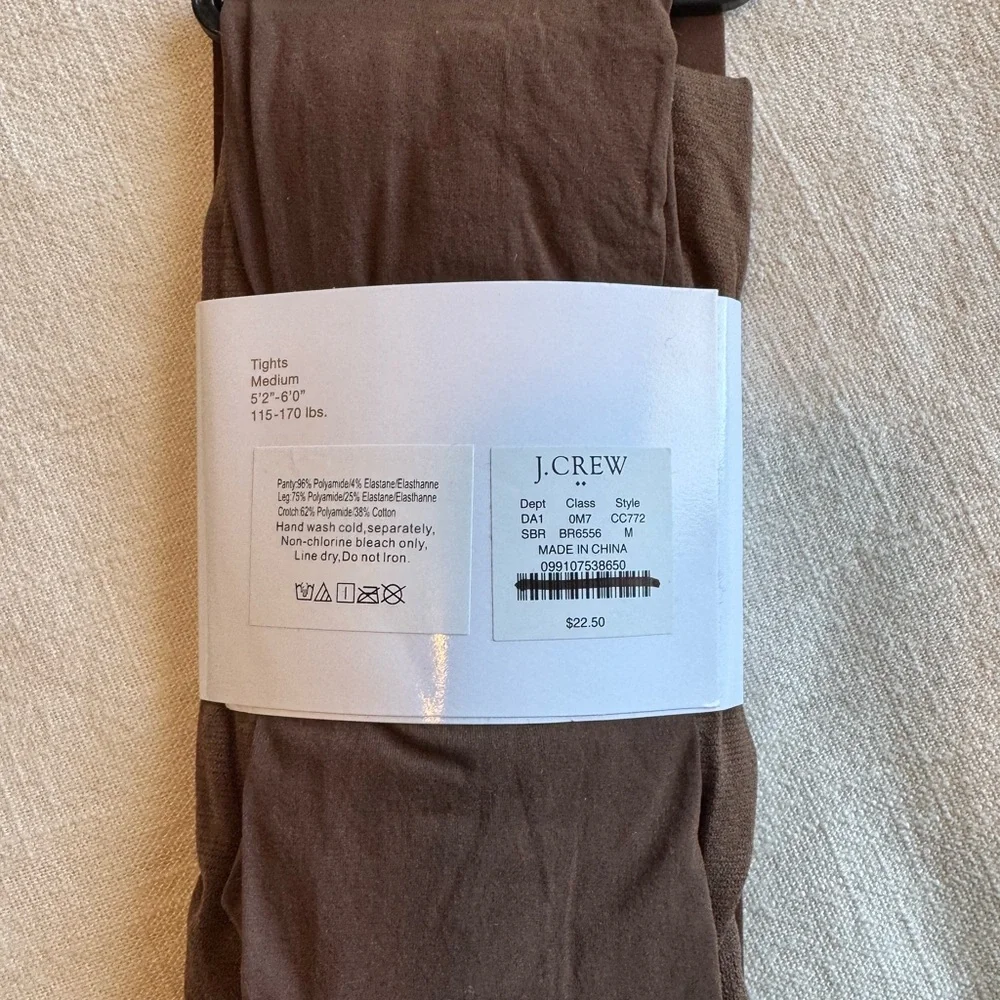 NWT J.Crew Factory Brown Tights - Picture 2 of 4
